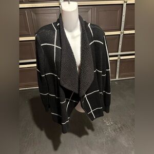 Adrienne Vittadini Black and White Teddy Jacket